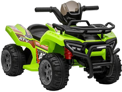HOMCOM Quad Buggy Voiture électrique Enfant Quad électrique 18-36 Mois 6 V 2 Km/h Max. Vert