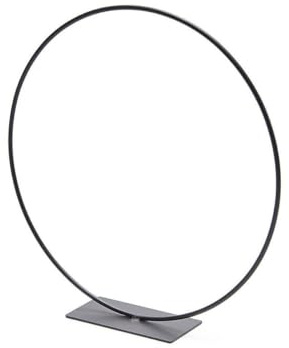 NaDeco Metallring mit Fuß Schwarz – Dekoring für Trockenblumen, DIY & Hochzeit – Drahtring zum Basteln in 25/30/40 cm – Metall Hoop für Tischdeko, Fensterdeko & Moderne WohnideenㅤØ 40 cm