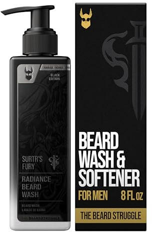 The Beard Struggle Radiance Beard Wash – Platinum Collection, Surtr’s Fury – Cleanse, Nourish & Soften – Beard Cleanser for Men (8 fl oz)