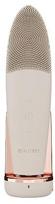 Beautifly B-Clean PRO Induktions Ultraschall Gesichtsreinigungsbürste für Tiefenreinigung, Hautreinigungsgerät Face Brush Beige