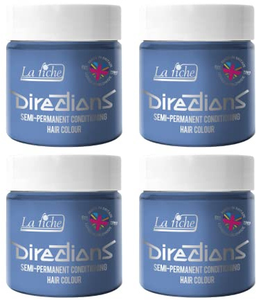4 x La Riche Directions Semi-Permanent Hair Color Bote de 100 ml (Silver)