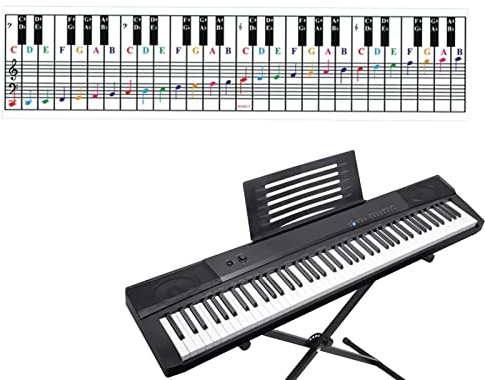 Klaviernoten-Diagramm | Abnehmbare Karte für Klaviertastenführung, Klaviertastenführung, Klavier-Lernwerkzeug für Musikunterricht, Klavierzubehör für Anfänger und Kinder Pologmase