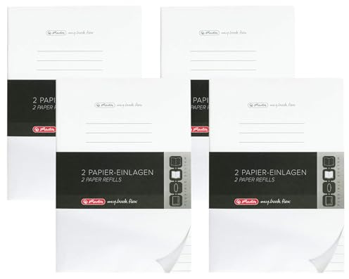 Herlitz 50034093 Refill für Notizheft flex, A4, 2 x 40 Blatt liniert, 1 Stück (Packung mit 4)