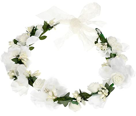 FRCOLOR 4stücke Braut Haarschmuck Blumenkranz Hochzeits Stirnband Mit Kunstblumen Elegantes Haaraccessoire Für Hochzeit Partys Und Fotoshootings Weißes Design Für Einen Festlichen Look