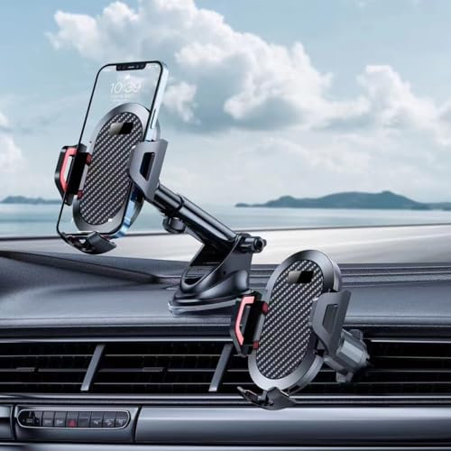 CYBERNOVA Soporte de teléfono para Parabrisas, salpicadero y Rejilla de ventilación/Soporte de teléfono Manos Libres para Todos los Smartphone (X004)
