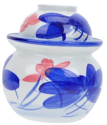 MAGICLULU Barattolo in Ceramica Per Conservazione Sigillato Capacità Contenitore Per Kimchi Cinese Multifunzione Vasetto Sottaceti e Condimenti Per Cucina Domestica e Ristoranti