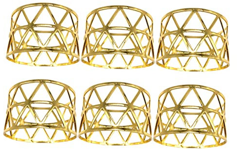Zerodeko 6pc Servietten Set Metall Serviette Schnalle Hohl-Out Leicht Zu Reinigen Elegante