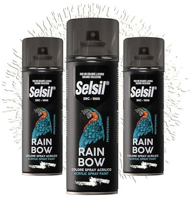 DETERMONDO 3 Bombolette di Vernice Spray Acrilica 400ml Bombolette Spray Colorate Multiuso per Interni ed Esterni (Ral 9010 Bianco Opaco)