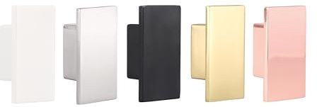 Natural Goods Berlin Möbelgriffe RECHTECK 10 Stück Roségold (glänzend) / 16mm Lochabstand/Schrankknöpfe passend für 15-22mm Türstärken/Griffe für Küchenschränke, Kommoden, Sideboard etc.