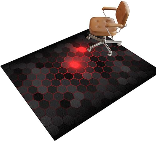 Bodenschutzmatte, Stuhlunterlage für Gaming Stuhl & Bürostuhl, Kratzfest-Unterlage für Teppich & Hartböden, Gamer Teppich, Schreibtischstuhl Unterlage für Laminat, Parkett und Hartböden 70 x 100 cm