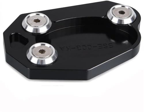OBIOZZ Ständerverlängerungspad Für Kawasaki Für J300 Z900 RS Cafe SE Z650 RS Z900 RS 2017-2023 Motorrad Seite Stehen Vergrößern Verlängerung Pad Seitenständer Platte (Color : Schwarz)