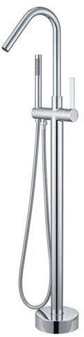 XJTNLB Rubinetto Vasca da Bagno con Doccetta Cromo Miscelatore Monocomando per Vasca o Doccia con Deviatore Rubinetto Vasca da Pavimento