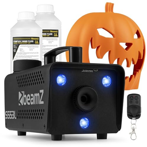 Machine à Fumée Halloween avec Citrouille Animée, Rires Diaboliques et Effets Lumineux - Ambiance Effrayante pour une Soirée Unique, Exclusivité 2024 - avec 2L de Liquide Supplémentaires
