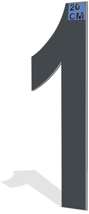 3D-Hausnummern und Buchstaben - 20cm – Stilvolle und Wetterfeste Zeichen aus Aluminium, Perfekt zur Adress- und Hausnummer-Kennzeichnung (Anthrazit, Nummer „1“)