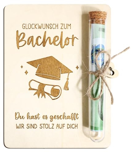 BOFUNX Bachelor Geschenk 2025 Geldgeschenk Verpackung Abschluss Geschenk Prüfung Bestanden mit Reagenzgläser für Bachelor Abschluss