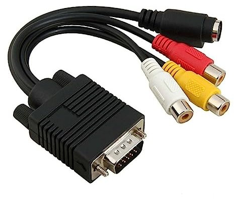 OSALADI Vga to Converter Adapter Svga to S-video Adapter for Home Video Cables Monitor Projector