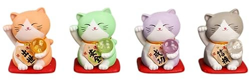 Cabilock 1 Set Decorazione Gatto Home Decor Decorazione Casa Fortunato Auto Gatto Che Saluta Dolcetti Per Gattini Giocattolo Per Gatti Torta Ornamento 7 Pz