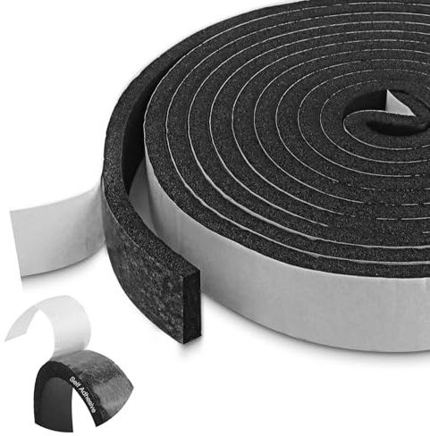 Nastro autoadesivo in schiuma ignifuga,25x10mm, guarnizione antipioggia e antispifferi per porte e finestre, resistente alle intemperie, isolamento acustico, antiurto, lunghezza totale 5 metri