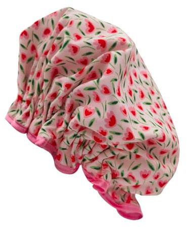 Vintage Cosmetic Co Tulips Print Shower Cap