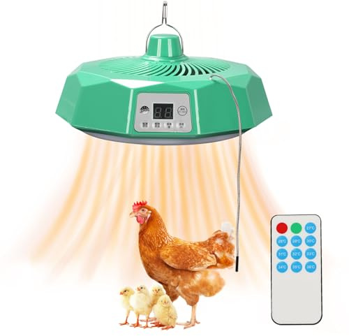 Wärmeplatte Küken, 500 Watt Wärmelampe Hühnerstall, Höhenverstellbar Heizfläche bis zu 3 M, Kükenwärmer Wärmelampe mit Fernbedienung, Intelligente Heizlampe für Küken für Farm Haus Tierheizung | Intelligente Kükenheizung mit Fernbedienung, verstellbare Heizfläche bis 3 m, sichere Tierheizung für Haushalt und Bauernfarm