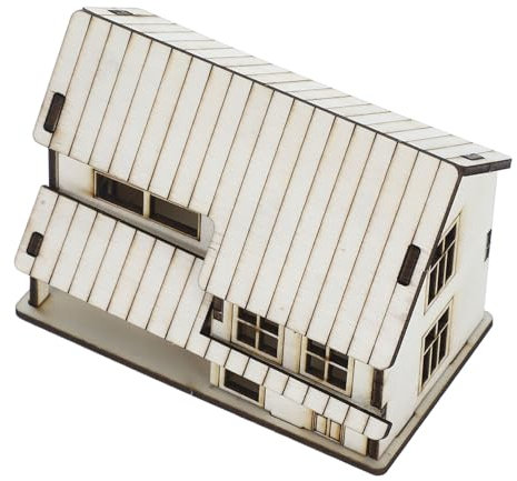IMIKEYA Holzhaus Miniatur Aus Holz Für Puppenhaus DIY Haus Bausatz Weihnachtsszene Kleine Holzhäuser Dorfhaus Miniaturhaus Modell Spielzeughaus