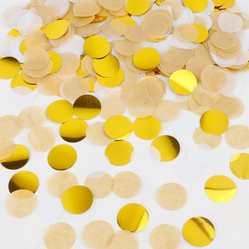 50 g di coriandoli per compleanno e matrimonio – 5000 pezzi di grande carta glitterata 2,5 cm per decorazione spargimento, decorazione da tavolo per carnevale, feste e feste, color oro marrone
