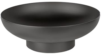 La Ferrotecnica Braciere da Esterno in Metallo Diametro 40 cm Rotondo per Giardino e Terrazza Stile Rustico Alpino (Nero Alta Temperatura)