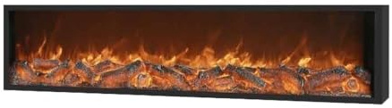 HFERTSCN Fiche à cheminée électrique montée sur Le Mur et encastré avec télécommande, Flamme réaliste 3D Fiche de cheminée de cheminée à décoration Ultra-Mince (Grande) (Grande) FANDIAO