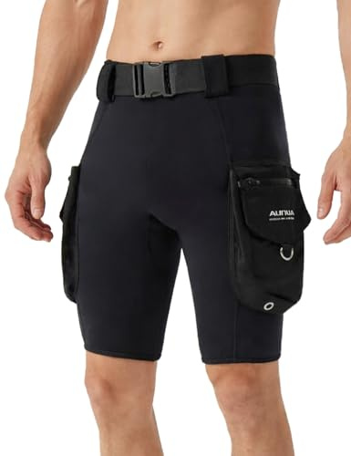 Aunua 2mm Men’s Wetsuit Shorts with Large Cargo Pockets(9025 L)