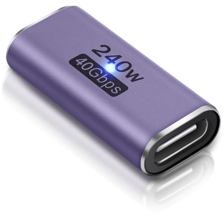 ELUTENG USB C-koppling 40 Gbps, 240 W snabbladdning typ C-uttag till hona adapter stöder 8K@60Hz USB C-kontakt för iPhone 17 16 15-serien (1)