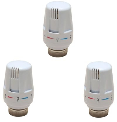 3Stück Thermostat-Kopf,Thermostatkopf M30 x 1.5,mit Nullstellung, passend für Gewinde M30x1,5,mit Frostschutzfunktion,Heizung Thermostat Kopf