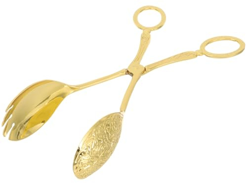 EPIGEIST Pinzas para Ensalada y Barbacoa Multifuncionales de Metal Dorado Resistentes al Calor Tamaño Medio Utensilio Práctico para Cocina y Parrilla al Aire Libre Eventos y Reuniones