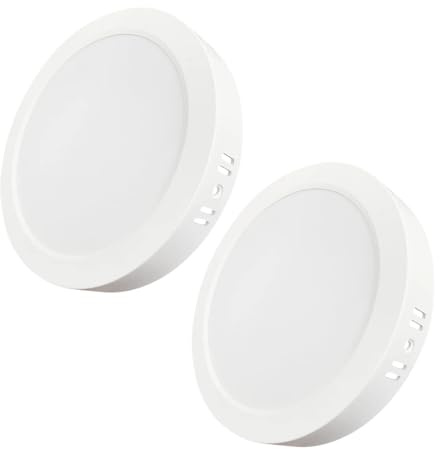 LUXULA 2 Stück LED Aufbauspot flach Weiß Ø224x35mm, 18W 1800lm, IP44 | IP44 Aufputz Spot, CCT 3000K 4000K 6000K einstellbar, Deckenlampe Aufbauleuchte für Bad, Küche, Flur und Wohnzimmer