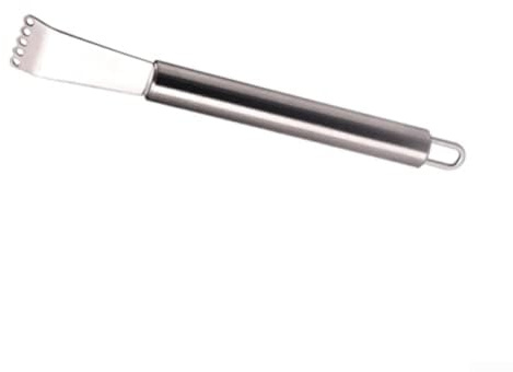 Éplucheur et zesteur d'agrumes en acier inoxydable conçu pour zester rapidement les citrons, oranges, et plus encore avec trou de suspension pour le rangement