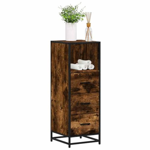Bucmath Badskåp, rökek 35 x 37,5 x 100 cm, trämaterial, metallram, badrumsskåp med förvaringsutrymme, lättskött, för badrum, badrumsmöbler set