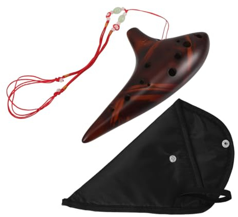 MAGICLULU Zwölf-loch Alt-c-okarina aus Keramik für Anfänger und Fortgeschrittene Musikinstrument mit Klarer und Bezaubernder Klangqualität