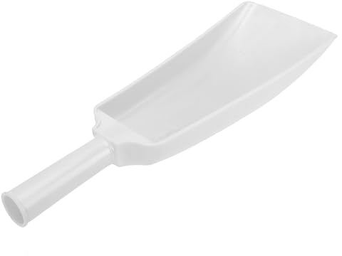 KIMISS Louche à Eau avec Poignée en Plastique pour la Cuisine, Pelle Multifonctionnelle Légère pour le Jardinage et les Tâches, Rame avec Trou de 35 Mm pour Bâton en Bois (WHITE)