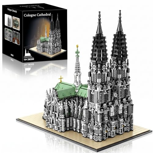 Mocbuiie Kölner Dom Klemmbausteine Architektur 8614 Teile | Gotische Kathedrale Gebäude Bausatz, Deutsches Wahrzeichen Modular Modell für Erwachsene und Sammler