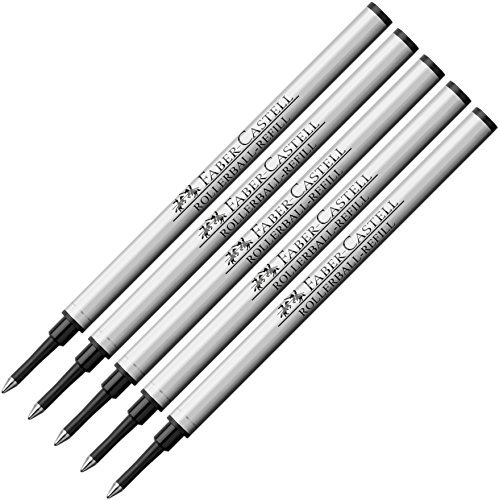 Faber-Castell 148712 - Ersatzmine Tintenroller Basic (5er Pack, schwarz)