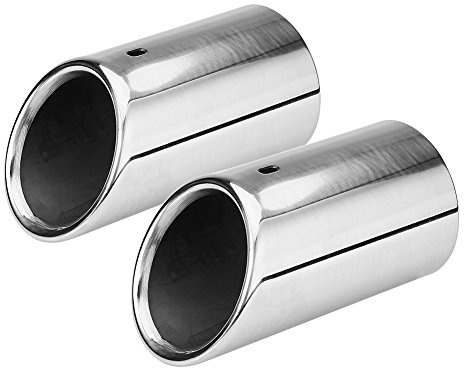 Keenso Auto Auspuffblende, 1 Paar Auto Auspuffrohr Schalldämpfer Dual Endrohr Auspuff Edelstahl Schalldämpfer TIPP für B8 2009-2012