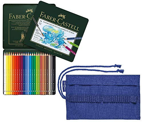 Faber-Castell 117524 - Aquarellstifte ABLRECHT DÜRER, 24er Metalletui inklusive Design Stifterolle