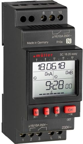 Müller SC 18.20 Easy 12V ACDC Hutschienen-Zeitschaltuhr digital 12 V/DC, 12 V/AC 4000W