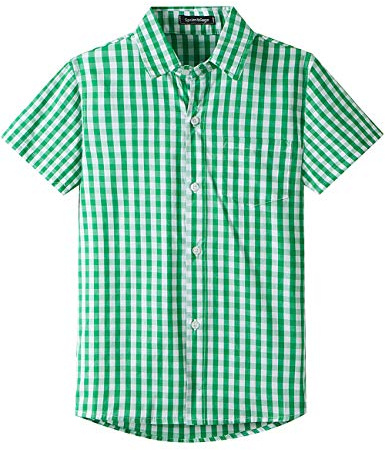Spring&Gege Jungen Kurzärmliges Kariertes Popeline-Hemd