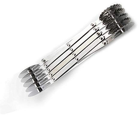 YSSMAO Stainless Steel Adjustable Dough Divider Pizza Wheel Cutter Pasta Wheel Knife Pizza Pastry Peeler Kitchen Tools,Double head 5 Wheel