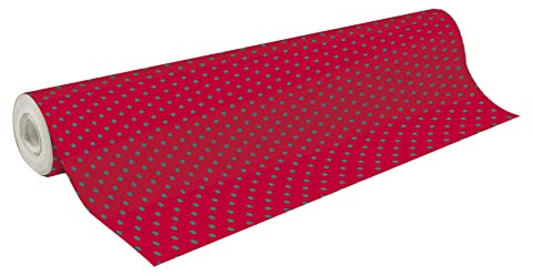 Clairefontaine 211927C - Rolle Geschenkpapier Alliance 50mx0m70, 60g, Punkte mit rotem Hintergrund, 1 Rolle