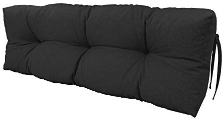 chilly pilley Palettenauflage Schaumflocken Palettenkissen Palettenpolster Palettenmöbel Palettensofa Rückenlehne Gesteppt Sitzkissen Abnehmbar Seitenkissen Set (Rückenkissen 120x50x15, Schwarz)