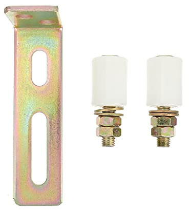 iplusmile Sliding Gate Roller Guide Wheel with L Post Bracket Nylon Dual Rollers for Garden Fence Slide Gate Support Hardware