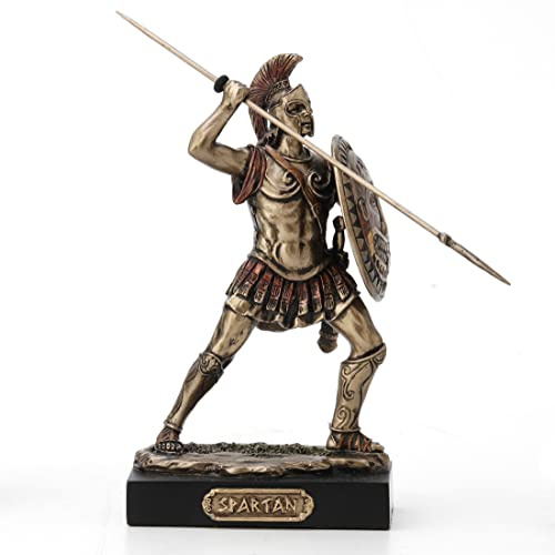 Veronese Design Miniaturfigur Spartanischer Krieger, handbemalt, Kunstharz, 12,4 cm