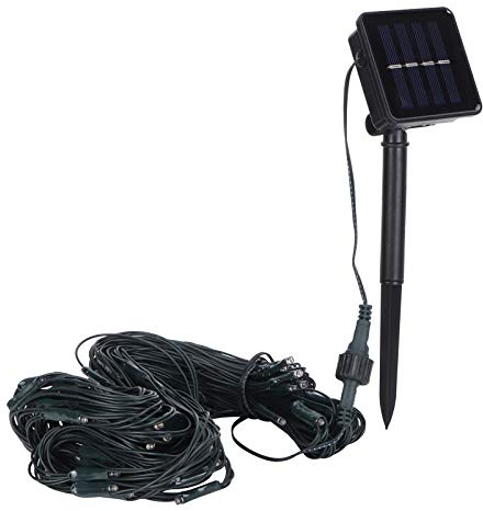 Luz de hadas de malla con energia solar, luces colgantes de red de Navidad al aire libre, luz parpadeante impermeable, luz de red LED para decoraciones de banquetes de boda, arbustos(Blanco calido)
