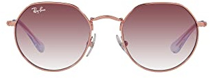 Ray-Ban Junior Kids RJ9565S Jack Round Sunglasses, Rose Gold/Clear Dark Violet Gradient, 47 mm